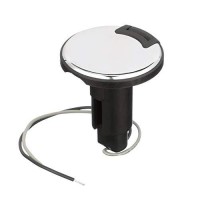 Attwood 910R2Psb-7 Lightarmor� 910R Series Round Plug-In Light Base - For All-Around Pole Light, 2-Pin, Black Stainless Cover