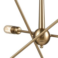 Delphine 6 Chandelier Satin Brass