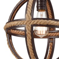 Natural Rope 1 Pendant Oil Rubbed Bronze