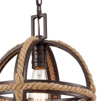 Natural Rope 1 Pendant Oil Rubbed Bronze