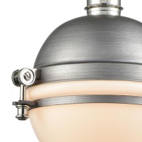 Riley 1 Pendant Weathered Zinc/Polished Nickel