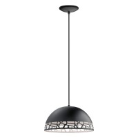 Eglo Lighting 1X60W Pendant W/Matte Black And White Finish