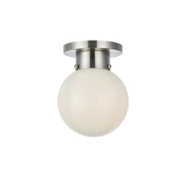 Gael 1 Light 8 Inch Burnished Nickel Flush Mount