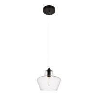 Placido Collection Pendant D9.8 H9.3 Lt:1 Black And Clear Finish