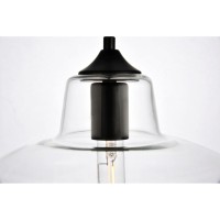 Placido Collection Pendant D9.8 H9.3 Lt:1 Black And Clear Finish