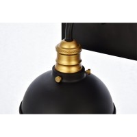 Anders Collection Wall Sconce D27 H8.3 Lt:3 Black And Brass Finish