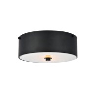 Hazen 2 Light 12 Inch Flat Black Flush Mount