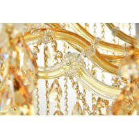 A heavenly high point to your home Maria Theresa chandeliers are ablaze with hundreds of resplendent crystals Copious strands of sparkling golden shadow crystals dangle from elaborate tiers of glasscoated steel arms in gold finish An imperial favorite for