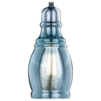 Vaxcel Millie Bronze Farmhouse Jar Mini Pendant Ceiling Light Smoke Blue Glass