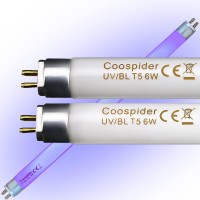 Coospider 6 Watt Replacement Bulbs F6T5/Bl Fluorescent Black Light G5 Base 9 Inch Full Length (2 Pack)