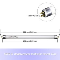 Coospider 6 Watt Replacement Bulbs F6T5/Bl Fluorescent Black Light G5 Base 9 Inch Full Length (2 Pack)