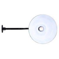 2 Pack Exterior Outdoor Barn Light Fixture Farmhouse Industrial Vintage Gooseneck Sconce Aluminum 16-In. Shade, Glossy Black