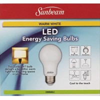 Sunbeam 100W Led Dimmable A19 / A21 Light 2 Pack, Energy Star, 1600 Lumens, 3000K Warm White, 14.5 Watt, 100 Replacement / Equivalent