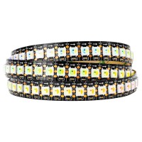 Btf-Lighting Rgbw Rgb+Cool White Sk6812 (Similar Ws2812B) Individually Addressable 3.3Ft 1M 144(2X72) Leds Flexible 4 Colors In 1 Led Dream Color Led Strip Ip30 Non-Waterproof Dc5V Black Pcb