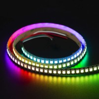 Btf-Lighting Rgbw Rgb+Cool White Sk6812 (Similar Ws2812B) Individually Addressable 3.3Ft 1M 144(2X72) Leds Flexible 4 Colors In 1 Led Dream Color Led Strip Ip30 Non-Waterproof Dc5V Black Pcb