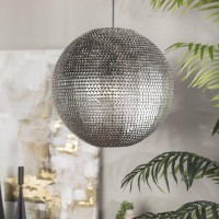 Walker Edison Furniture Azip16Gloni Lip16Gloni Metal Globe Sparkle Pendant Light, 16