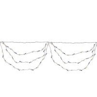 Set Of 150 Blue And Clear Mini Swag Christmas Lights - 7.5 Ft White Wire