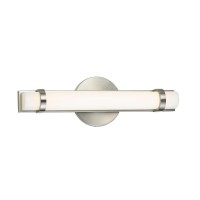 13 Long Metal Base Vanity Light in Brushed Steel