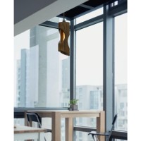 235 Height Glass Pendant in Smoky Wood Finish