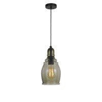 115 Height Glass Pendant in Smoky Finish and 72 Cord