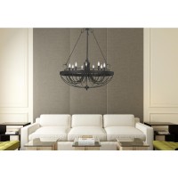 4425 Height Metal Chandelier in Textura Gray with Moroccan Bronze Finish