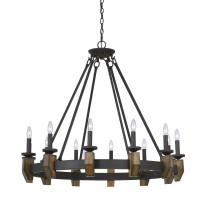 60W X 12 Cruz Metalwood Chandelier