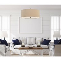 1225 Height Fabric Pendant Fixture in Linen