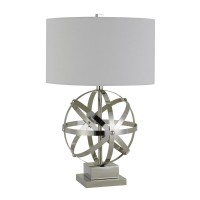 265Height Metal Table Lamp in Brushed Steel Finish