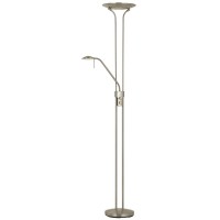 7075 Height Metal Torchiere in Brushed Steel