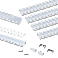 Muzata 6Pack 33Ft1Meter U Shape Led Aluminum Channel System With Transparent Clear Cover Lens Aluminum Extrusion Track Housin