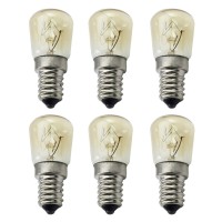 Ctkcom 25W T25 E14 Base Oven Light Bulbs(6 Pack)- T25 E14 Microwave Light Bulbs 120V Heat Resistant Bulbs 300'C,Warm White Incandescent Light Bulb 360 Beam Angle,110-130V,6 Pcs