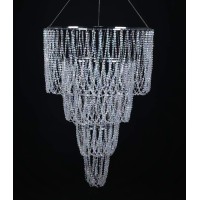 Flavorthings 4 Tiers Large Wedding Chandelier,Faux Crystal Iridescent Beaded Swag Chandelier, 24