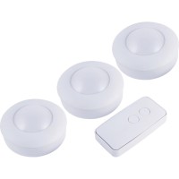 Wireless Rf 35Lm Led Puck Light 3Pk