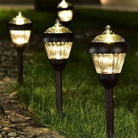 Solpex 4 Pack High Lumen Solar Pathway Lights, Metal Solar Path Lights, 2 Bright Led, Waterproof Ip65 Auto On/Off Solar Garden Lights For Walkway Driveway Yard