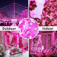 Fullbell Pink Room Decor Outdoor Pink String Lights 33 Ft 100 Led Memorable Pink Fairy Lights Pink Theme Party Decorations Weddi