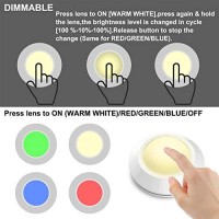 Honwell Push Light, Color Changing Puck Lights, Stick Lights For Closets, Multi Colored Fairy Lights, Dimmable Tap Light Wireless Battery Powered Led Classroom Noise Level Lights(4Pack)