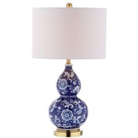 Jonathan Y Jyl3003A Lee 27 Ceramic Chinoiserie Led Table Lamp Traditional Bedside Desk Nightstand Lamp For Bedroom Living Room Office College Bookcase Led Bulb Included, Bluewhite