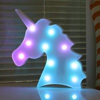 Color Changeable Unicorn Marquee Signs Unicorn Party Supplies, Fantasy Themed Wall Decor Desk Table Lamp Gift For Child Kids Baby Girls Bedroom Birthday (Unicorn Head - Colorful)