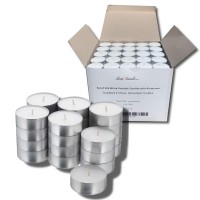 Bulk Set Of 250 Tealight Candles In Metal Cups White 45 Hour Burn Time Unscented Tea Lights