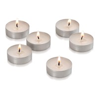 Bulk Set Of 250 Tealight Candles In Metal Cups White 45 Hour Burn Time Unscented Tea Lights