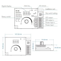 Dc12V/24V 20A 2,000Hz Led Dimmer Controller Brightness Adjustable For Quad Row Led Strip Light