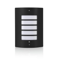 Auraglow Wall Light Black Stainless Steel Grill Design With Day And Night Sensor - 1 X Led Bulb (Warm White) 5W Included