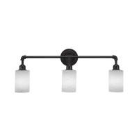 Vintage 3 Light Bath Bar Shown In Dark Granite Finish With 4 White Muslin Glass