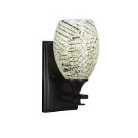 Uptowne 1 Light Wall Sconce Shown In Dark Granite Finish With 5 Natural Fusion Glass