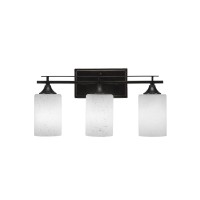 Uptowne 3 Light Bath Bar Shown In Dark Granite Finish With 4 White Muslin Glass