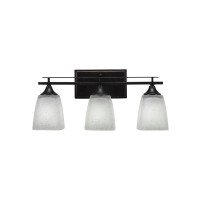 Uptowne 3 Light Bath Bar Shown In Dark Granite Finish With 4.5 White Muslin Glass