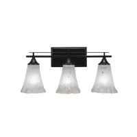 Uptowne 3 Light Bath Bar Shown In Dark Granite Finish With 5.5 Frosted Crystal Glass