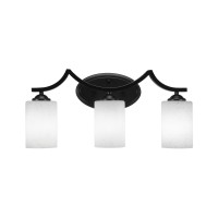 Zilo 3 Light Bath Bar Shown In Matte Black Finish With 3.5 White Muslin Glass