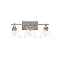 Uptowne 3 Light Bath Bar Shown In Aged Silver Finish With 7