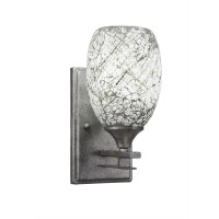 Uptowne 1 Light Wall Sconce Shown In Aged Silver Finish With 5 Natural Fusion Glass